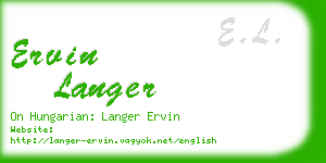 ervin langer business card